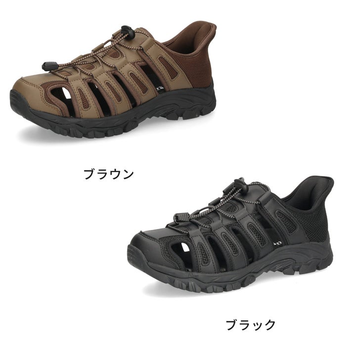 サンダル メンズ スポーツサンダル ハンズフリー スリップイン 立ったまま履ける 手を使わずに履ける 黒 ブラック ブラウン 靴 楽すぽっ パレード Parade 2148