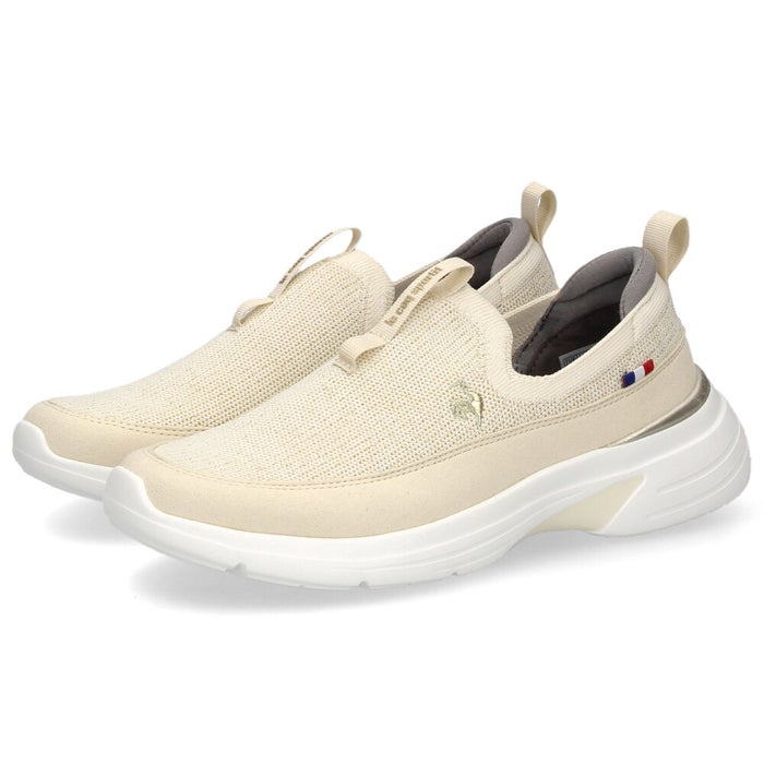 ルコック スポルティフ スニーカー レディース 消臭 軽量 幅広 コンフォートインドール 屈曲性 le coq sportif LCS LORRAINE FK 22 白 ホワイト ベージュ