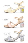 ジェリービーンズ サンダル JELLY BEANS フラワークリアヒールストラップサンダル 204-62165 靴 トラップサンダル 6cmヒール