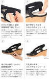 サンダル レディース ウェッジソール 歩きやすい 厚底 コルク 軽量 きれいめ 痛くない クッションインソール リボン かわいい 7cm ヒール Parade パレード 5033-WK