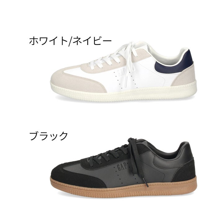 ギャップ スニーカー メンズ レディース コートスニーカー 靴 GAP GPU82602 ホワイト ブラック 白 黒 軽量 ローカット クラシカル シンプル デイリー