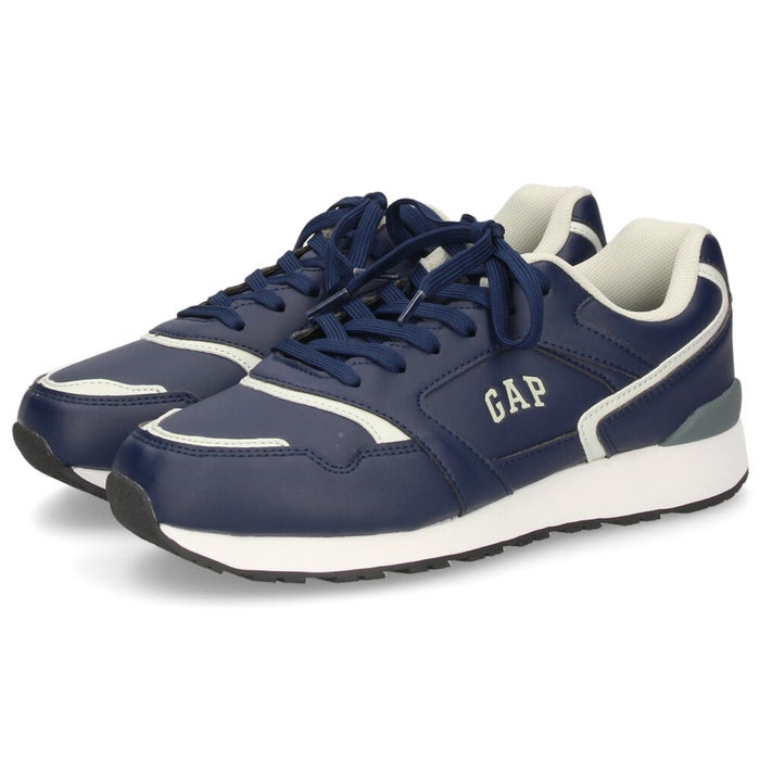 ギャップ スニーカー レディース 靴 GAP GPU12638 ホワイト ネイビー 白 紺 軽量 ローカット レトロ シンプル きれいめ デイリー