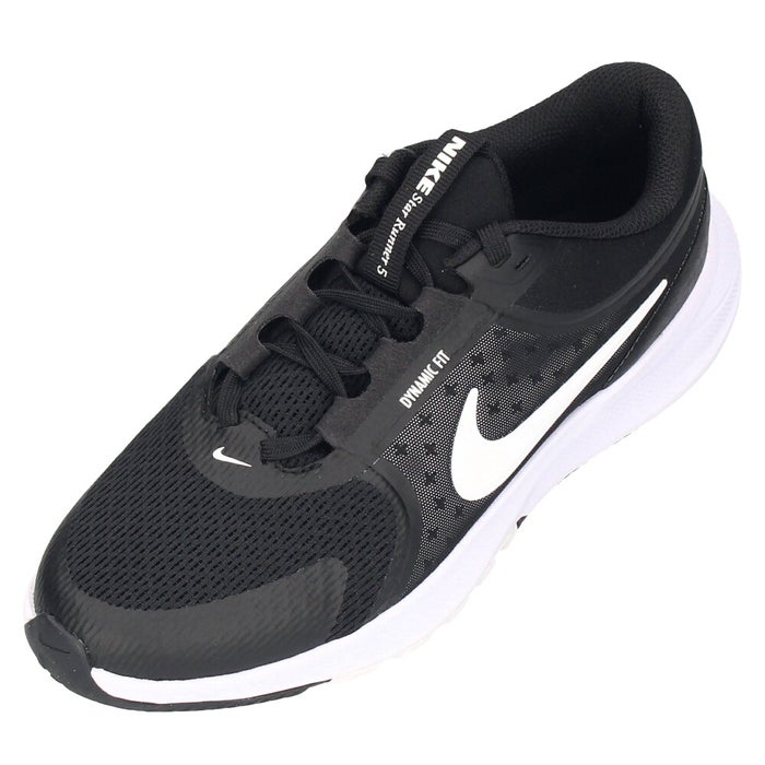 ナイキ スニーカー ジュニア 靴  レディース スターランナー５ GS 通気性 軽量 NIKE HF7004-002 ブラックホワイト 黒 通勤 通学 スポーツ 紐靴
