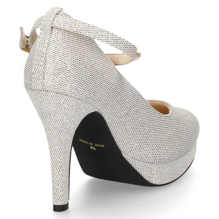パンプス ストラップ 結婚式 パーティ 二次会 レディース 靴 ハイヒール 10cm ヒール ラメ キラキラ グリッター 2Way パレード 6504-WK Parade