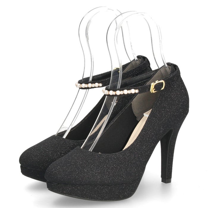 パンプス ストラップ 結婚式 パーティ 二次会 レディース 靴 ハイヒール 10cm ヒール ラメ キラキラ グリッター 2Way パレード 6504-WK Parade