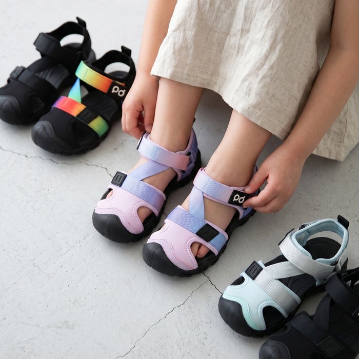 サンダル キッズ ジュニア 子ども用 靴 スポーツサンダル つま先ガード 幅広 3E 歩きやすい 疲れにくい 着脱簡単 ベルクロ 屈曲性 滑りにくい 軽量 パレード 66304 Parade