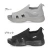 モズ レディース サンダル ニットストレッチスニーカーサンダル 厚底 軽量 着脱らくちん 歩きやすい スタイルアップ MOZ 251217 ブラック グレー