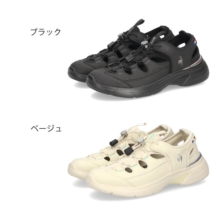 ルコック スポルティフ サンダル レディース 消臭 軽量 ３E 幅広 エレガント le coq sportif LCS ロレーヌ SS 21 ブラック ホワイト