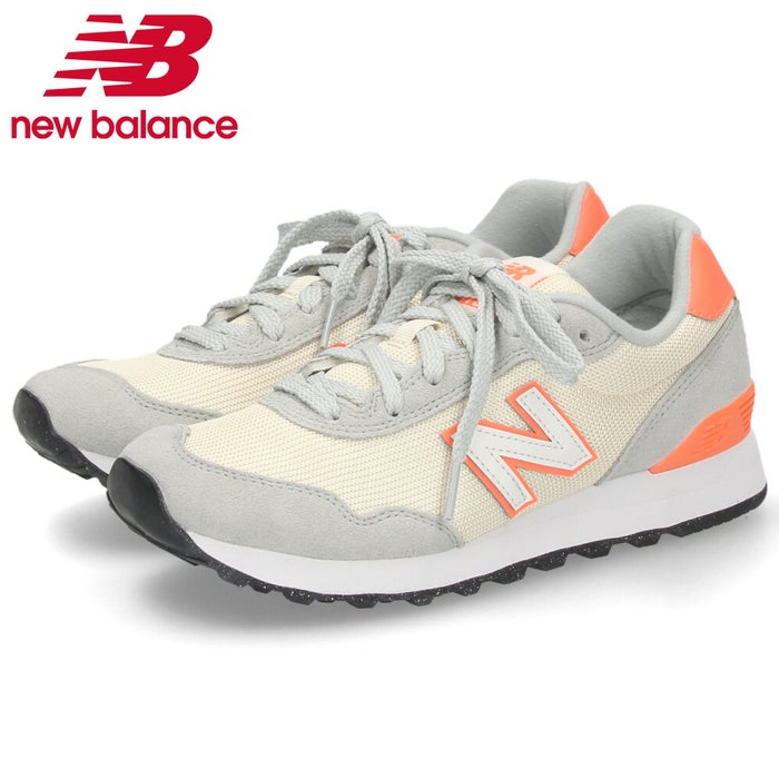 ニューバランス スニーカー レディース 515 new balance W5158CS 靴 メッシュ スエード 通勤 通学 ワイズB グレー オレンジ