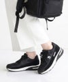 moz モズ レディース スニーカー 厚底 きれいめ エアークッション 黒 靴 軽量 シューズ ローカット レースアップ 滑りにくい カジュアル 5494