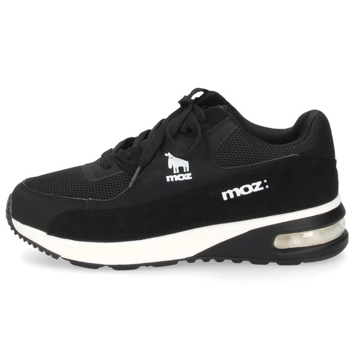 moz モズ レディース スニーカー 厚底 きれいめ エアークッション 黒 靴 軽量 シューズ ローカット レースアップ 滑りにくい カジュアル 5494