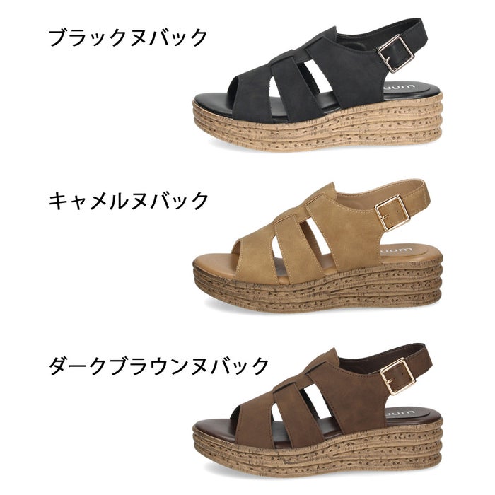 グルカサンダル レディース 厚底 歩きやすい ストラップ プラットフォーム サンダル 春夏 靴 ムーム MUUM WX3300 