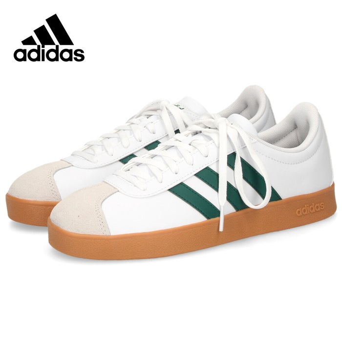 アディダス スニーカー メンズ VL COURT BASE U コート ベース ID3710 靴 ローカット 白 ホワイト グリーン カジュアル adidas