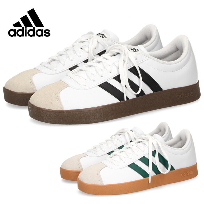 アディダス スニーカー メンズ VL COURT BASE U コート ベース ID3710 靴 ローカット 白 ホワイト グリーン カジュアル adidas