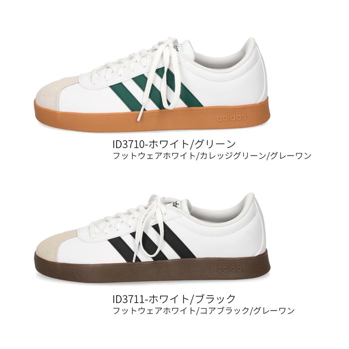 アディダス スニーカー メンズ VL COURT BASE U コート ベース ID3710 靴 ローカット 白 ホワイト グリーン カジュアル adidas
