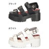 ヨースケ 厚底 サンダル レディース 防滑 滑りにくい 3本ベルト ストラップ 3E 幅広 YOSUKE 6310031 黒 白 ブラック ホワイト