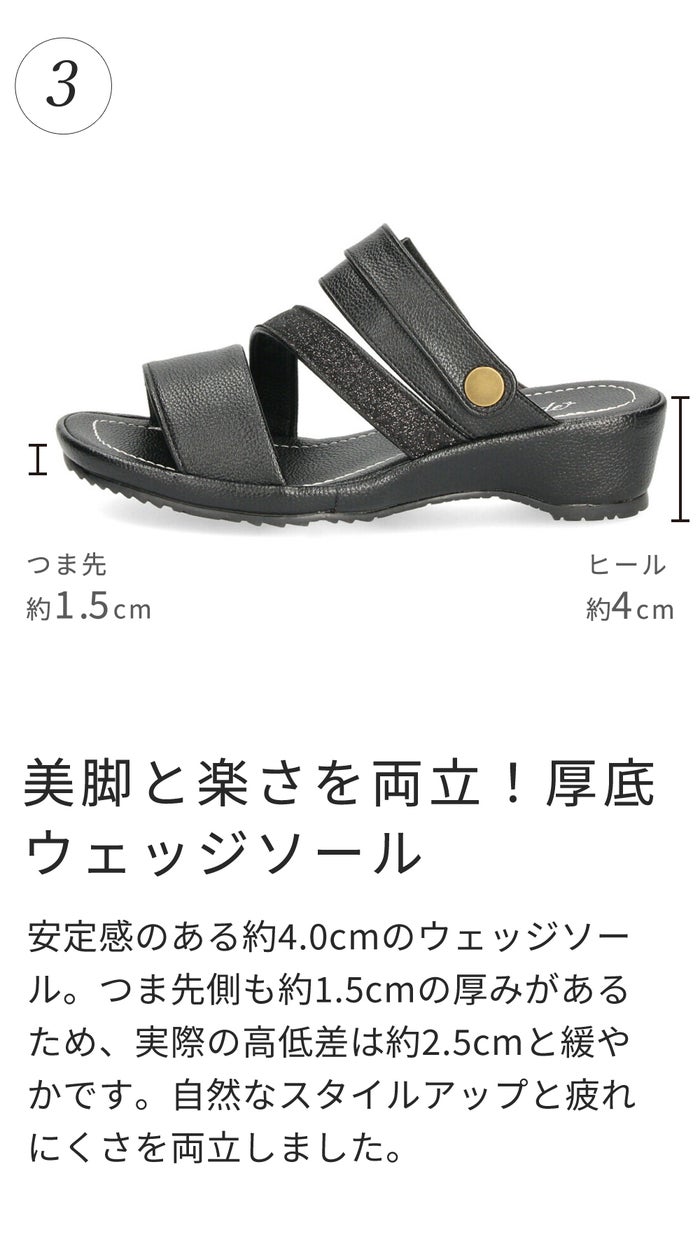 サンダル レディース 疲れない つっかけ ストラップ 2way 踵なし 踵あり コンフォートサンダル ミュール 履きやすい 靴 パレード 5175 Parade