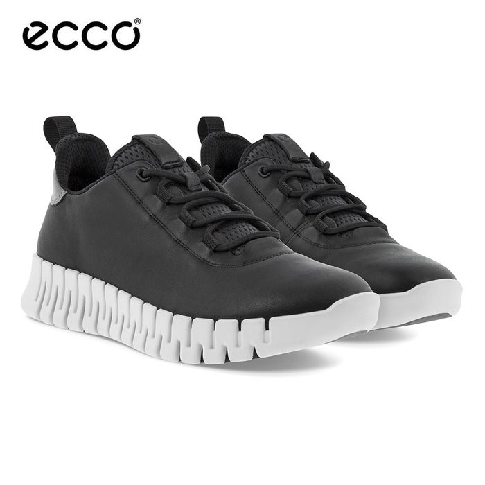 エコー ecco レディース スニーカー レザー 本革 柔らかい Gruuv Flexible Sole W 218203 ブラック 黒