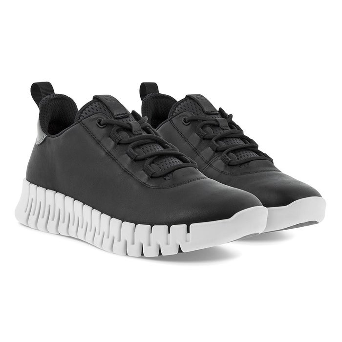 エコー ecco レディース スニーカー レザー 本革 柔らかい Gruuv Flexible Sole W 218203 ブラック 黒