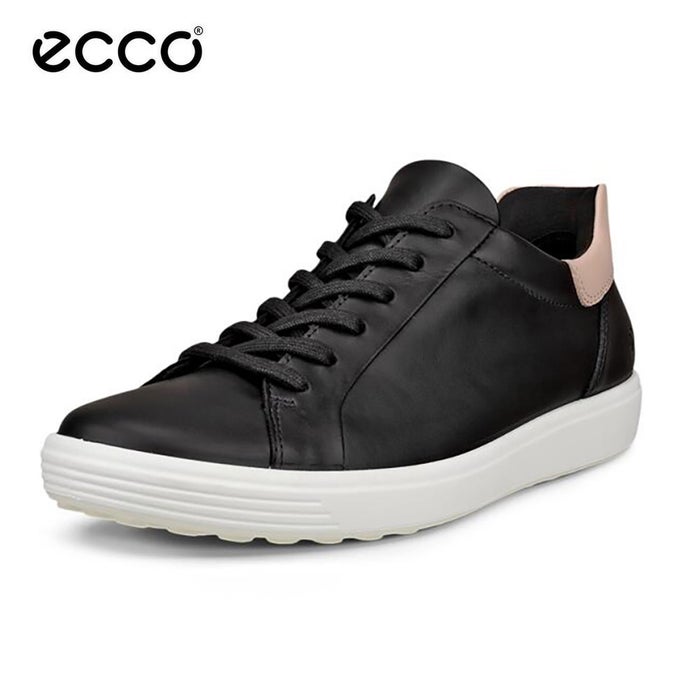 エコー スニーカー レディース ecco ソフト 7 ウィメンズ レザースニーカー 本革 ハンズフリー 手を使わずに履ける 靴 470843 黒 ブラック