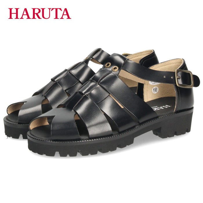 ハルタ グルカサンダル メンズ レザー 本革 日本製 軽量 きれいめ カジュアル HARUTA 01060XL0 黒 ブラック