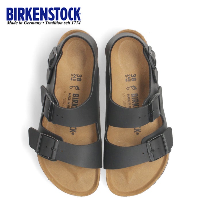 ビルケンシュトック サンダル BIRKENSTOCK レディース ミラノ ブラック 黒 0034791 レギュラー 幅広 靴 合成皮革 Milano