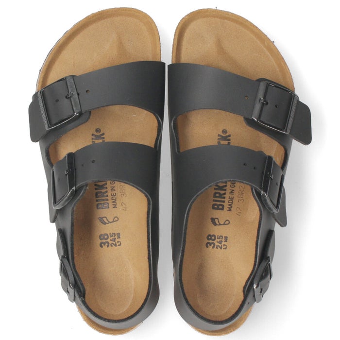 ビルケンシュトック サンダル BIRKENSTOCK レディース ミラノ ブラック 黒 0034791 レギュラー 幅広 靴 合成皮革 Milano