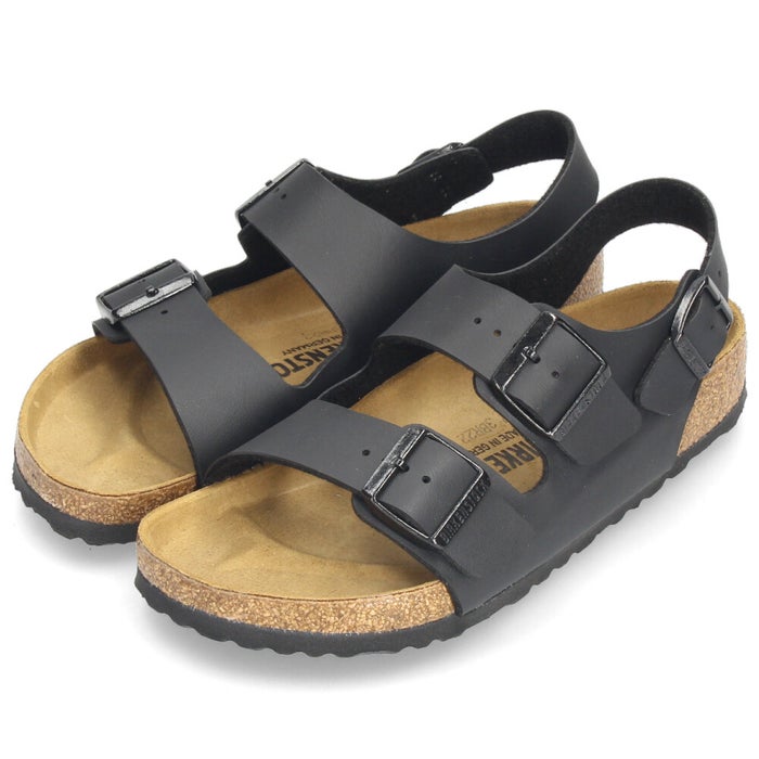 ビルケンシュトック サンダル BIRKENSTOCK レディース ミラノ ブラック 黒 0034791 レギュラー 幅広 靴 合成皮革 Milano