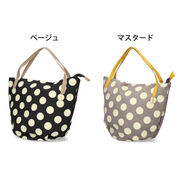 トートバッグ レディース 軽量 ドット柄 水玉 バルーントート ファスナー付き かばん かわいい グリームサプライ gream supply 50918