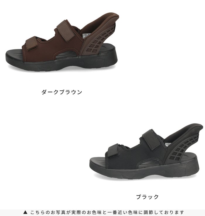 サンダル メンズ かかと付き ハンズフリー 手を使わずに履ける 立ったまま履ける 靴 軽量 マジックテープ 歩きやすい パレード Parade 70373 楽すぽ