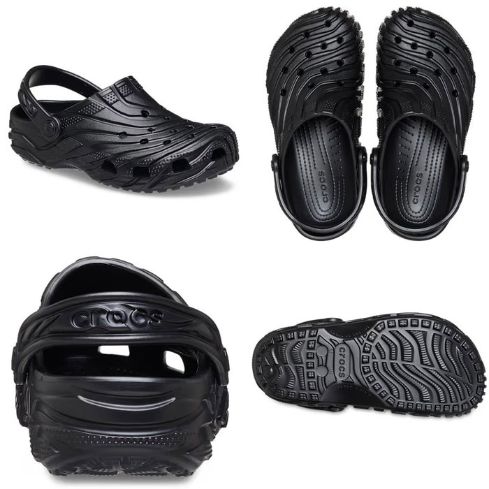 クロックス サンダル メンズ 軽量 通気性 柔軟性 ストラップ クラシック エロージョン クロッグ crocs Classic Erosion Clog 213440 ブラック ホワイト