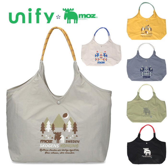 モズ トートバック 鞄 レディース ショルダーバック ユニファイ コラボ 軽量 撥水 刺繍 北欧 moz ZUPS01 ブラック ホワイト