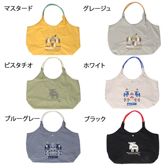 モズ トートバック 鞄 レディース ショルダーバック ユニファイ コラボ 軽量 撥水 刺繍 北欧 moz ZUPS01 ブラック ホワイト