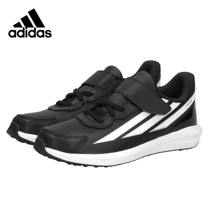 adidas アディダス スニーカー ファイト キッズ FAITO FB EL K キッズ ジュニア 子供 靴 KI6777 ランニングシューズ 合成皮革 軽量 ベルクロ ゴム紐 通園 通学 黒 ブラック 