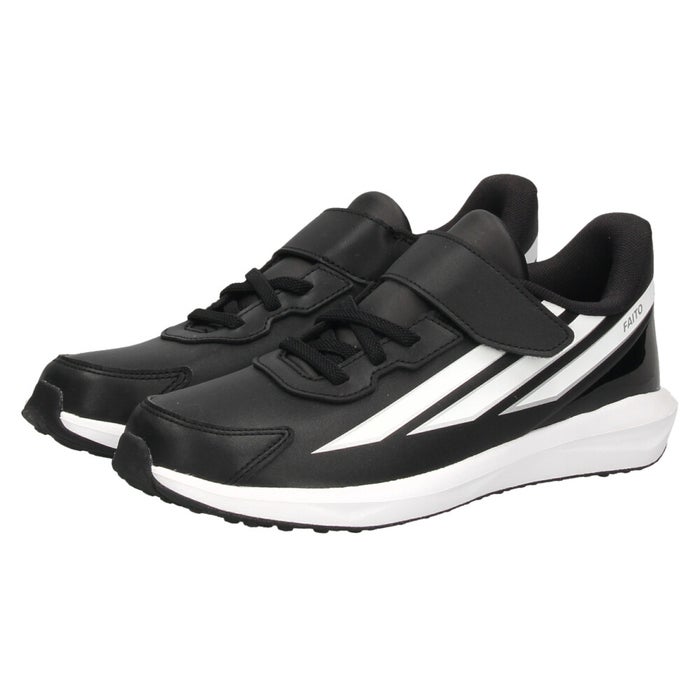 adidas アディダス スニーカー ファイト キッズ FAITO FB EL K キッズ ジュニア 子供 靴 KI6777 ランニングシューズ 合成皮革 軽量 ベルクロ ゴム紐 通園 通学 黒 ブラック 