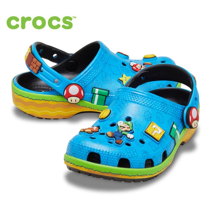クロックス キッズ マリオ コラボ サンダル crocs トドラー スーパーマリオ コア クラシック クロッグ 子供 男の子 女の子 キャラクター 212140