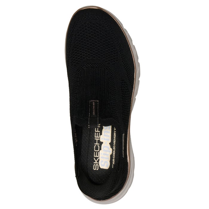 スケッチャーズ スリップインズ レディース スリッポン スニーカー 厚底 SKECHERS Slip-ins ファッションフィット 2.0 150381 ハンズフリー 軽量 メッシュ 靴 黒 ノーマル幅