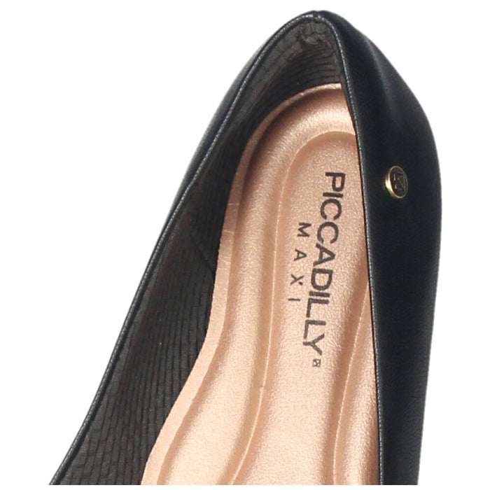 パンプス ローヒール ポインテッドトゥ 屈曲 クッション 柔らかい 歩きやすい 黒 ラメ オフィス 通勤 PICCADILLY ピカデリー POINTED25 279004 ブラック
