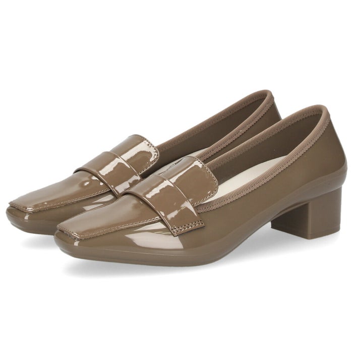 TEMPERATE テンパレイト FRIDA フリーダ レインシューズ レディース 完全防水 スリッポン パンプス スクエアトゥ 3.5cmヒール 歩きやすい 滑りにくい 光沢感