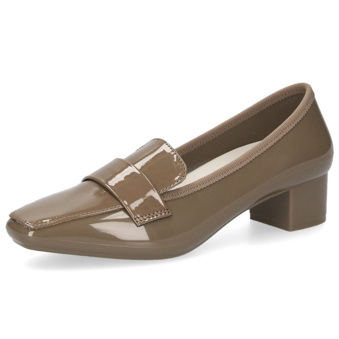 TEMPERATE テンパレイト FRIDA フリーダ レインシューズ レディース 完全防水 スリッポン パンプス スクエアトゥ 3.5cmヒール 歩きやすい 滑りにくい 光沢感