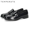 TEMPERATE テンパレイト EATHAN イーサン レインシューズ レディース 完全防水 ローファー 2cmヒール ローヒール 歩きやすい 滑りにくい 光沢感 シンプル きれいめ