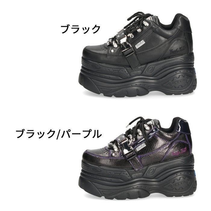 ヨースケ 厚底スニーカー レディース 黒 ブラック 3E 幅広 クッション性 歩きやすい サイドジップ ローカット 靴 YOSUKE 2605007