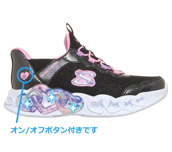 スケッチャーズ 光る靴 女の子 スリップインズ キッズ スニーカー スリッポン SKECHERS Slip-ins インフィニット ハート ライツ スパークル ハート ノーマル幅 303735L