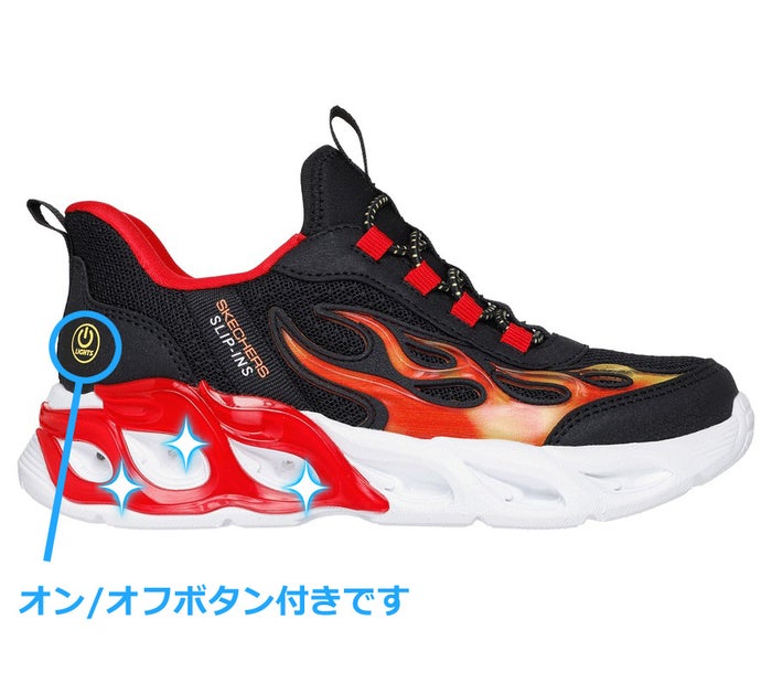 スケッチャーズ 光る靴 男の子 スリップインズ キッズ スニーカー スリッポン SKECHERS Slip-ins Sライツ サーモ フラッシュ 2.0 ヒートブリスク ノーマル幅 炎 403898L