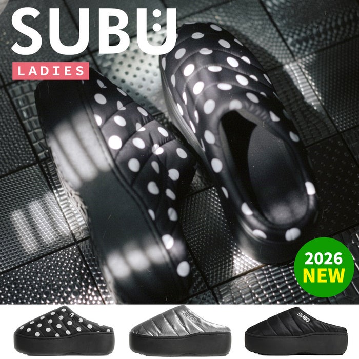 スブ プラットフォーム サンダル 厚底 レディース SUBU PLATFORM ドット ブラック シルバー 正規品 冬用サンダル ルームシューズ 外履き 2026 秋冬 スリッポン 履きやすい 痛くない 防寒