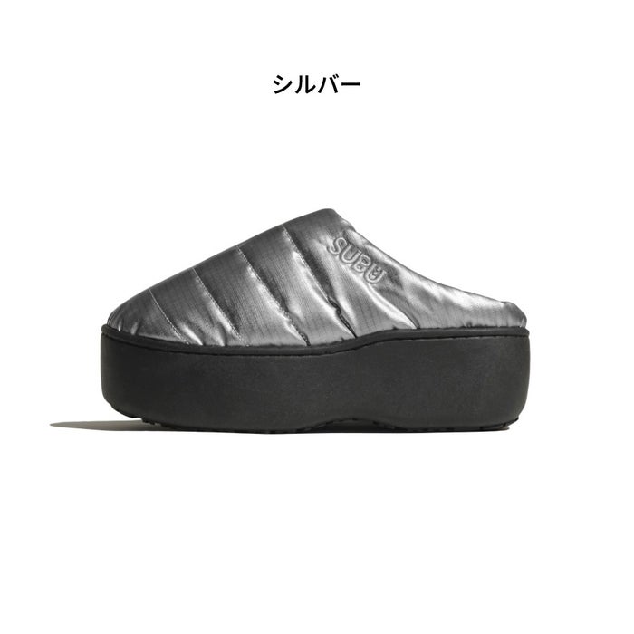 スブ プラットフォーム サンダル 厚底 レディース SUBU PLATFORM ドット ブラック シルバー 正規品 冬用サンダル ルームシューズ 外履き 2026 秋冬 スリッポン 履きやすい 痛くない 防寒