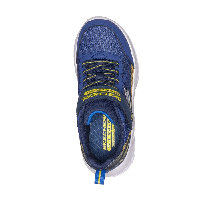 スケッチャーズ 光る靴 キッズ スニーカー Sライツ メテオライツ 2.0 401490L ネイビー ライム SKECHERS 男の子 子供靴 光るスニーカー 軽量 履きやすい