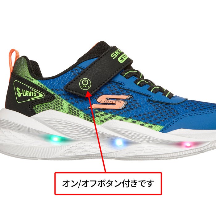 スケッチャーズ 光る靴 キッズ スニーカー Sライツ メテオライツ 2.0 401490L ネイビー ライム SKECHERS 男の子 子供靴 光るスニーカー 軽量 履きやすい