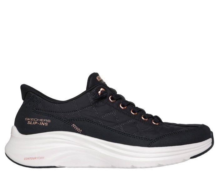 スケッチャーズ スリップインズ レディース スニーカー 靴 コンツアーフォーム - コージーフィット ゴールデン アワー SKECHERS Slip-ins 150413 ノーマル幅 ハンズフリー 軽量 スリッポン ゴム紐 キルティング