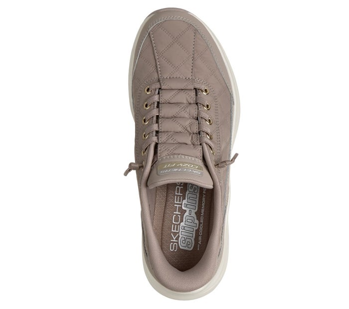 スケッチャーズ スリップインズ レディース スニーカー 靴 コンツアーフォーム - コージーフィット ゴールデン アワー SKECHERS Slip-ins 150413 ノーマル幅 ハンズフリー 軽量 スリッポン ゴム紐 キルティング